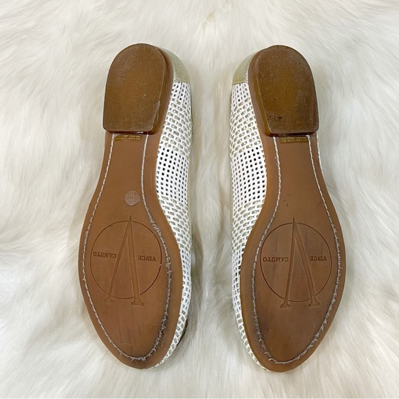 Vince Camuto White Leather Ballet Flats - Picture 5 of 9